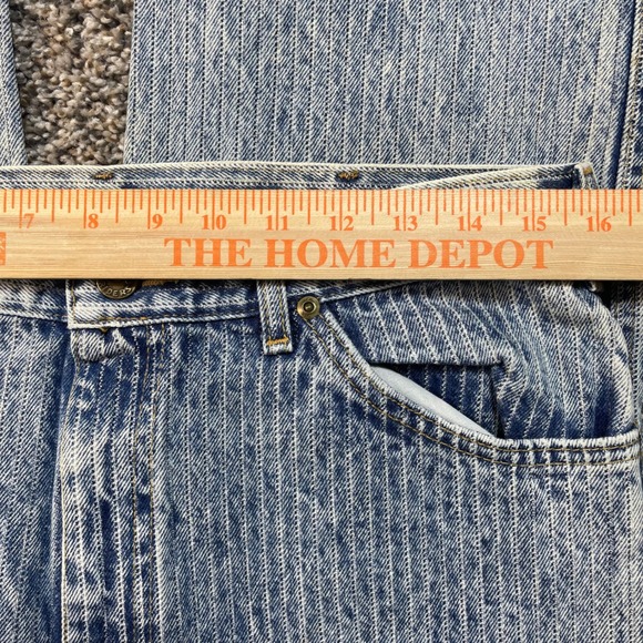 Vintage Lee Men's 31x29 USA Made Striped High Rise Straight Leg Jeans - Picture 4 of 10